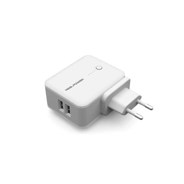 RealPower TA-3000 3000 mAh Bianco (TA-3000, 3000 mAh Traveladapter - Mobile battery and charger w. travel adapter EU/UK/US ) - E_0009_B6877692