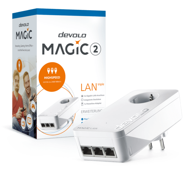 Devolo Magic 2 LAN triple 2400 Mbit/s Collegamento ethernet LAN Bianco 1 pz (devolo Magic 2 LAN triple - bro - kan) - E_0009_B46242344