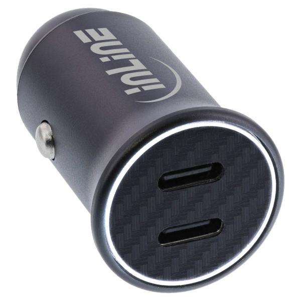 InLine Adattatore di alimentazione USB per auto Power Delivery, 2x USB-C, nero - E_0015_ 16692709000