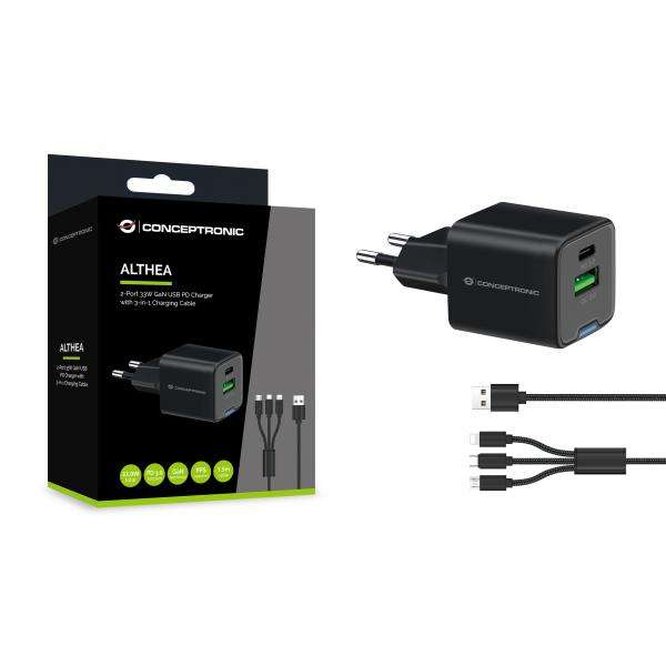 Conceptronic ALTHEA16B Caricabatterie per dispositivi mobili Universale Nero AC Ricarica rapida Interno - E_0015_ 18068402000