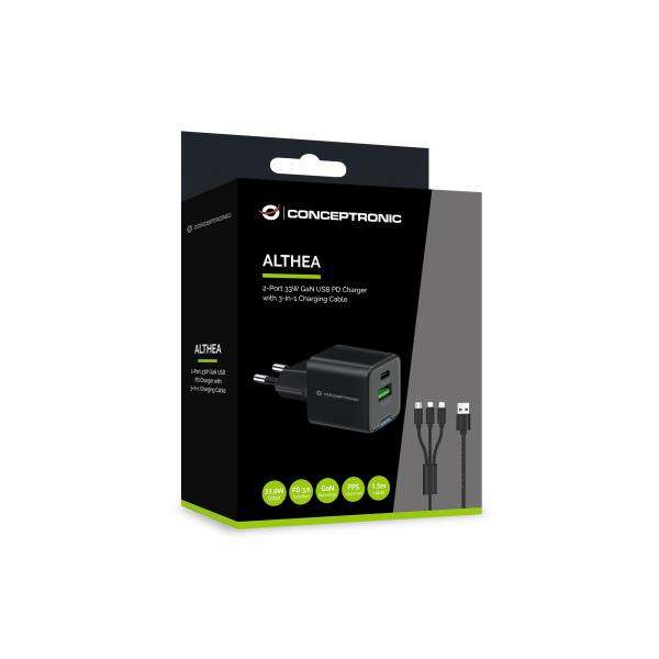 Conceptronic ALTHEA16B Caricabatterie per dispositivi mobili Universale Nero AC Ricarica rapida Interno - E_0015_ 18068402000
