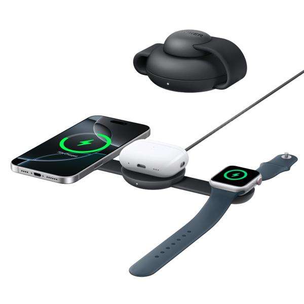 Anker B25M8H11 Caricabatterie per dispositivi mobili Cuffie, Auricolare, Smartphone, Orologio intelligente Nero Carica wireless Ricarica rapida Interno - E_0015_ 19378802000