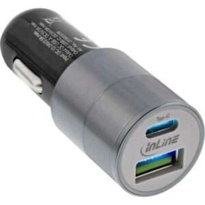 InLine Alimentatore USB da auto 3.0,12/24VDC a 5V DC/3A, USB-A + USB-C, nero - E_0015_         5957941000