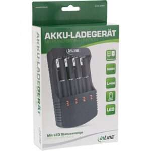 InLine Caricabatterie per batterie al litio, NiCd, NiMH, con funzione Powerbank - E_0015_         6589661000