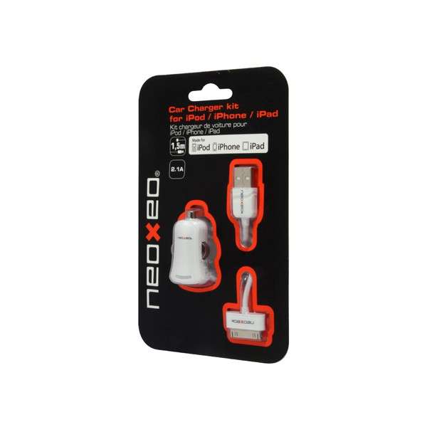 Neoxeo X250A25010 Caricabatterie per dispositivi mobili Smartphone, Tablet Bianco Accendisigari Auto (NeoXeo Connection Car charger kit 2.1A) - E_0009_B1617621