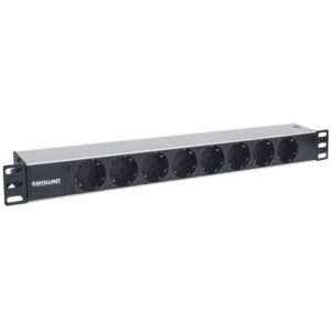 Intellinet 714037 unitÃ  di distribuzione dell'energia [PDU] 8 presa[e] AC 1U Alluminio, Nero (19 1U Rackmount 8-Output - Power Distribution Unit [PDU] - Warranty: 12M) - E_0009_B3299848