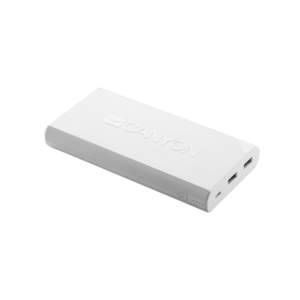 Canyon 20000 mAh, 2x5V max 2.4A [USB], Smart IC technology allowing to charge Ioni di Litio Bianco (Canyon Powerbank 20000mAh lithium Batt Micro USB cable White) - E_0009_B43524871