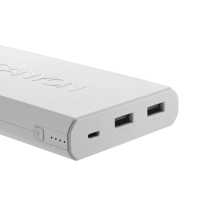 Canyon 20000 mAh, 2x5V max 2.4A [USB], Smart IC technology allowing to charge Ioni di Litio Bianco (Canyon Powerbank 20000mAh lithium Batt Micro USB cable White) - E_0009_B43524871