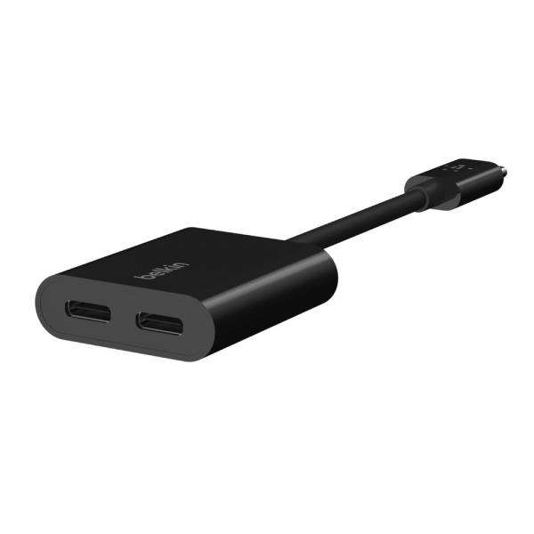 Belkin F7U081BTBLK Caricabatterie per dispositivi mobili Smartphone Nero USB Interno (BELKIN DUAL USBC CHARGE ADAPTER BLK) - E_0009_B44330384