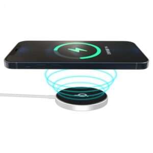 eSTUFF ES638100 Caricabatterie per dispositivi mobili Smartphone Alluminio AC Carica wireless Ricarica rapida Interno (Magnetic Wireless Charger - with USB-C Plug. Charges up - to 15W. Use with PD 20 - E_0009_B45792627
