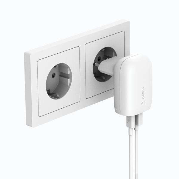 Belkin WCB007vfWH Smartphone, Tablet Bianco AC Ricarica rapida Interno (BELKIN 37W DUAL CHARGER 25W USB - W/POWER DELIVERY 12W USB-A WHITE) - E_0009_B45912588