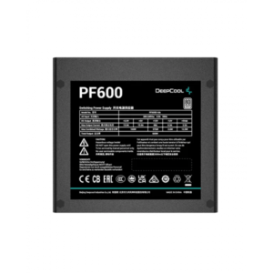 DeepCool PF600 alimentatore per computer 600 W 20+4 pin ATX ATX Nero (DeepCool PF600 600W PSU, 120mm Silent Hydraulic Bearing Fan, 80 PLUS White, Non Modular, UK Plug, Flat Black Cables, Efficient & - E_0009_B46330258