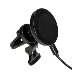 eSTUFF ES638130 Caricabatterie per dispositivi mobili Smartphone Alluminio Accendisigari Carica wireless Ricarica rapida Auto (Magnetic Wireless Car Charger - with USB-C plug. Charges up - to 15W. Us - E_0009_B46348620
