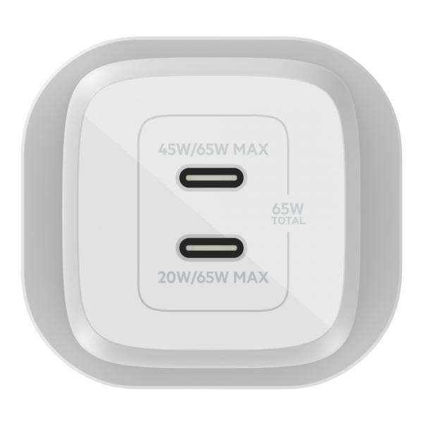 Belkin BOOST CHARGE PRO Universale Bianco AC Ricarica rapida Interno (65W PD PPS DUAL USB-C CHARGER UNI) - E_0009_B46945194