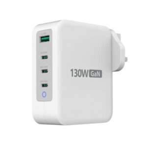 j5create JUP43130F-FN Caricatore GaN USB-C® a 4 porte da 130W - UK (130W GAN USB-C 4-PORT CHARGER - - UK WHITE GREY) - E_0009_B47002105