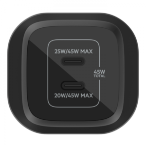 Belkin WCH011MYBK Caricabatterie per dispositivi mobili Universale Nero AC Ricarica rapida Interno (45W PD PPS DUAL USB-C GAN CHARG - CHARGER BLACK - UNIVERSAL) - E_0009_B47118960