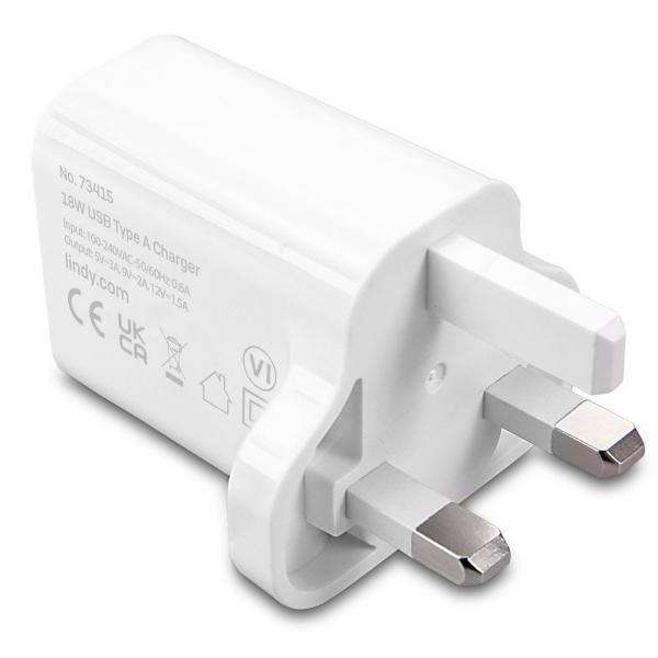 Lindy 73415 Caricabatterie per dispositivi mobili Smartphone, Tablet Bianco AC Ricarica rapida Interno (LINDY 73415 18W USB Type A Charger) - E_0009_B47294018