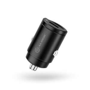 ALOGIC CRCC30 Caricabatterie per dispositivi mobili Cuffie, Auricolare, Smartphone, Orologio intelligente, Tablet Grigio Accendisigari Ricarica rapida Auto (Alogic 30W Rapid Power Mini Car Charger 2x - E_0009_B47390102