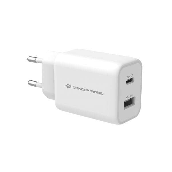 Conceptronic ALTHEA11W Caricabatterie per dispositivi mobili Universale Bianco AC Ricarica rapida Interno (Althea 2-Port 33W Usb Pd Pps - Charger, Qc 3.0 - Warranty: 12M) - E_0009_B47451332