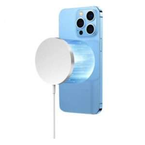 eSTUFF ES638102 Caricabatterie per dispositivi mobili Smartphone Alluminio, Bianco AC Carica wireless Ricarica rapida Interno (Magnetic Wireless Charger - with USB-C Plug. Charges up - to 15W. Use wi - E_0009_B47543266