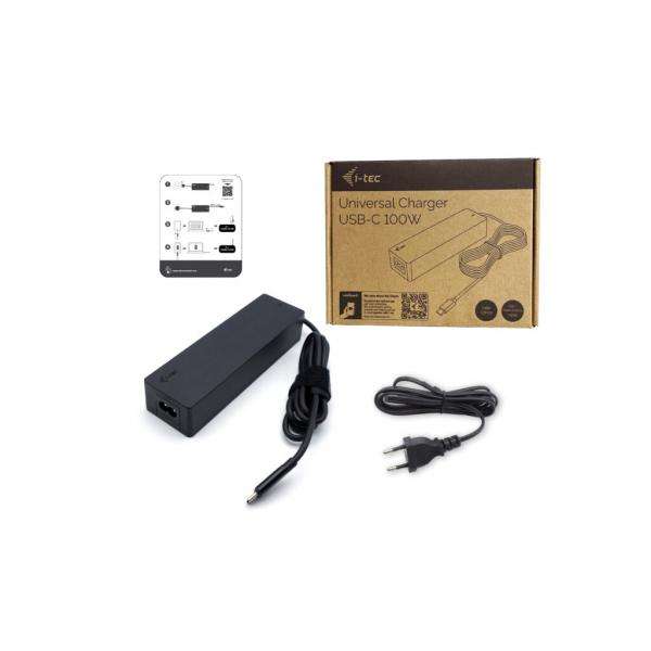 i-tec CHARGER-C100WUK adattatore e invertitore Interno 100 W Nero (i-tec USB-C Universal Charger up to 100W) - E_0009_B47905958