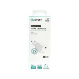 eSTUFF ES637027 Caricabatterie per dispositivi mobili Smartphone Bianco AC Ricarica rapida Interno (INFINITE [GRS] USB-C Charger - EU PD 30W GaN. 1 x USB-C. - White. 98% recycled plastic [rPC] - Warr - E_0009_B47915347