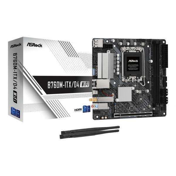 Asrock B760M-ITX/D4 WiFi Intel B760 LGA 1700 mini ITX (ASRock Mainboard B760M-ITX/D4 WIFI B760 - Mini-ITX - Socket) - E_0009_B48658148
