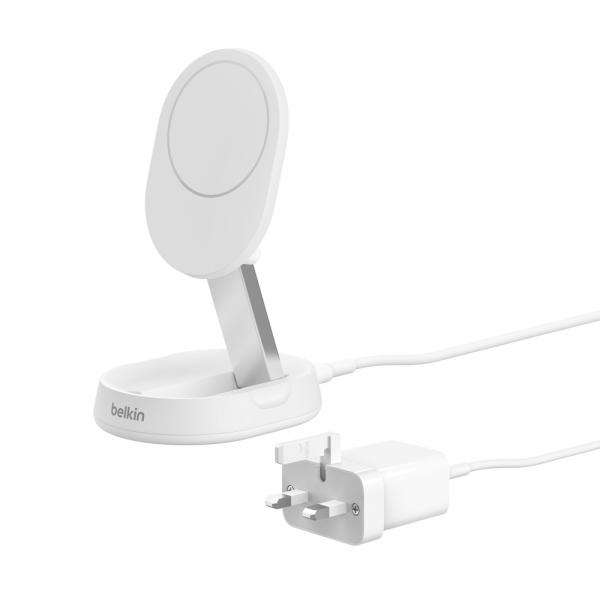 Belkin WIA008MYWH Caricabatterie per dispositivi mobili Cuffie, Smartphone Bianco AC Carica wireless Ricarica rapida Interno (BOOST CHARGE PRO CONVERTIBLE - QI2 15W CHARGING STAND W/PSU WH) - E_0009_B48659825
