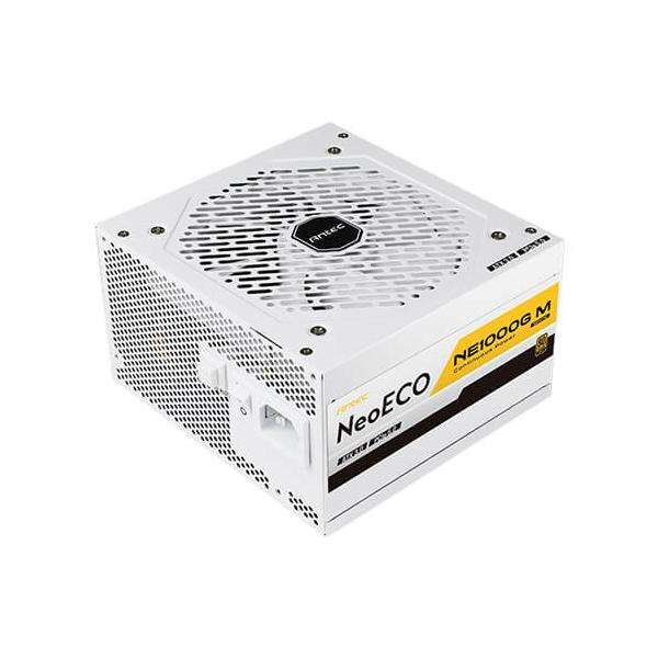 Antec Neo ECO Modular NE1000G M White ATX 3.0 alimentatore per computer 1000 W 20+4 pin ATX Bianco (Antec NE1000G M, White, PCIe 5.0 Ready, Fully Modular, 80PLUS Gold, Single Rail, 83A, 120mm FDB Fan - E_0009_B48670647