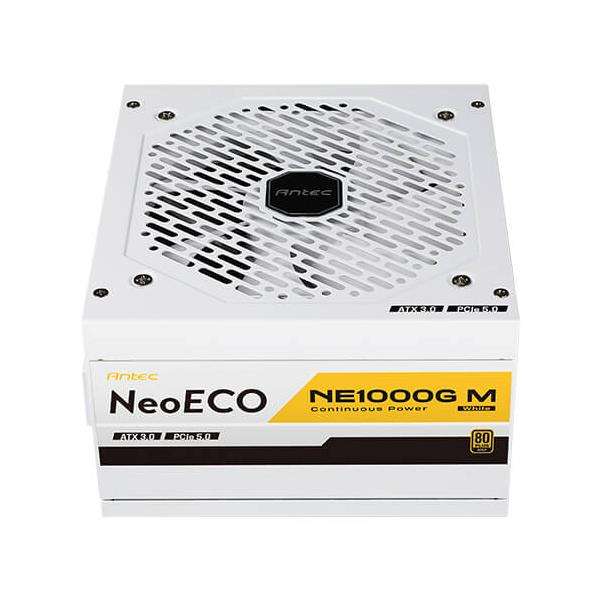 Antec Neo ECO Modular NE1000G M White ATX 3.0 alimentatore per computer 1000 W 20+4 pin ATX Bianco (Antec NE1000G M, White, PCIe 5.0 Ready, Fully Modular, 80PLUS Gold, Single Rail, 83A, 120mm FDB Fan - E_0009_B48670647
