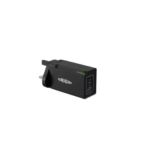 Origin Storage OS-WC65W adattatore e invertitore Interno 65 W Nero (Origin 65W Wall Charger with 2in1 UK/US plug) - E_0009_B48713093