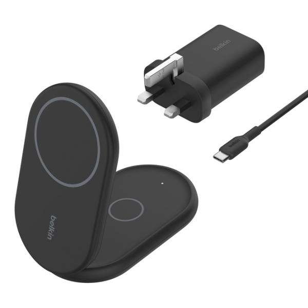 Belkin WIZ028MYBK Caricabatterie per dispositivi mobili Nero (BOOST?CHARGE Qi2 15w Magnetic 2in1 Stand Black) - E_0009_B49600292