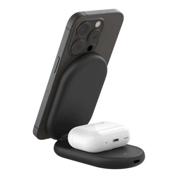 Belkin WIZ028MYBK Caricabatterie per dispositivi mobili Nero (BOOST?CHARGE Qi2 15w Magnetic 2in1 Stand Black) - E_0009_B49600292