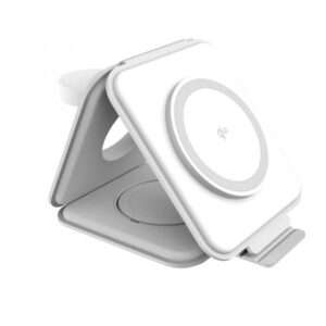 j5create JUPW3415 Cuffie, Smartphone, Orologio intelligente Bianco USB Carica wireless Ricarica rapida Interno (QI2 3-IN-1 MAGNETIC TRAVEL - WIRELESS CHARGING STATION) - E_0009_B50426663