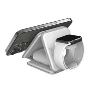 j5create JUPW3415 Cuffie, Smartphone, Orologio intelligente Bianco USB Carica wireless Ricarica rapida Interno (QI2 3-IN-1 MAGNETIC TRAVEL - WIRELESS CHARGING STATION) - E_0009_B50426663