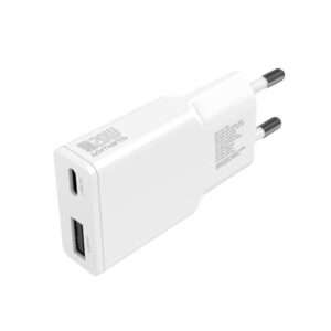 4smarts 541122 Caricabatterie per dispositivi mobili Smartphone, Tablet Bianco AC Ricarica rapida Interno (LADEGER. PDPLUG SLIM DUOS 20W - GAN 1C+1A) - E_0009_B50806281