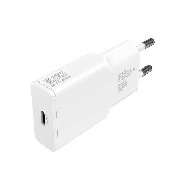 4smarts PDPlug Slim Smartphone, Tablet Bianco AC Ricarica rapida Interno (LADEGER. PDPLUG SLIM 20W - GAN 1C UND USB-C KABEL 15M WEI) - E_0009_B51129519