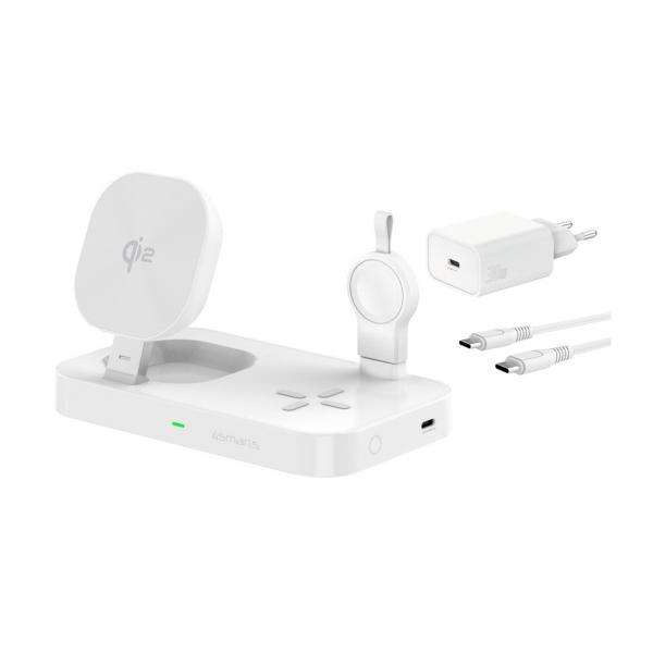 4smarts 541368 Caricabatterie per dispositivi mobili Cuffie, Smartphone, Orologio intelligente Bianco AC Carica wireless Ricarica rapida Interno (QI2 LADESTATION TRIDENT - WEI SAMSUNG) - E_0009_B51129533