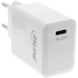 InLine Caricabatterie USB PD USB Tipo C singolo USB, alimentazione, 20W, bianco - E_0015_         491943001