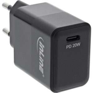 InLine Caricabatterie USB PD USB Tipo C singolo USB, alimentazione, 20W, nero - E_0015_         491943002