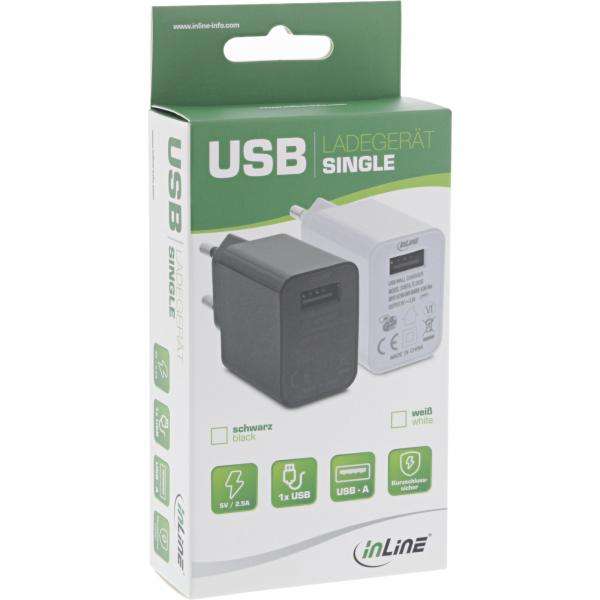 InLine Alimentatore USB, caricabatterie, da 100-240V a 5V/2,5A, bianco - E_0015_ 9086043000