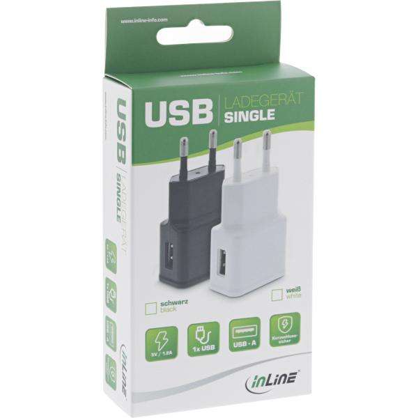 InLine Alimentatore USB 100-240VAC, Out: 1x USB 5V/1200mA, nero - E_0015_ 9086046000