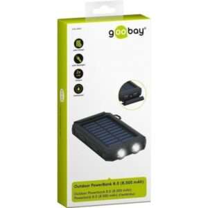 Goobay 49216 batteria portatile Polimeri di litio [LiPo] 8000 mAh Nero, Blu (goobay Outdoor PowerBank 8.0 solarstr?) - E_0009_B45376581