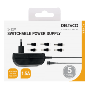 Deltaco PSR-15B Caricabatterie per dispositivi mobili Universale Nero AC Interno (DELTACO PSR-15B - str?mforsyningsadapt) - E_0009_B47022743