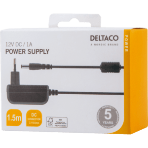 Deltaco PS12-10B Caricabatterie per dispositivi mobili Nero (DELTACO power supply, 100-240 V to 12V) - E_0009_B47085456