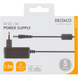 Deltaco PS05-30B Caricabatterie per dispositivi mobili Nero (DELTACO power supply, 100-240 V to 5V) - E_0009_B47085495