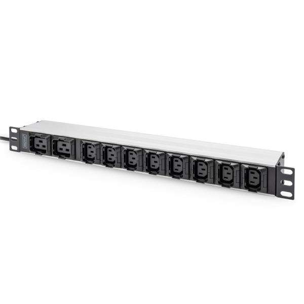 Digitus Presa multipla con profilo in alluminio, 10x, cavo di alimentazione di 2 m, presa IEC C20 (1U ALUMINUM PDU RACKMOUNTABLE - 8X C13 2X C19 16A IEC C20 PLUG) - E_0009_B47894806