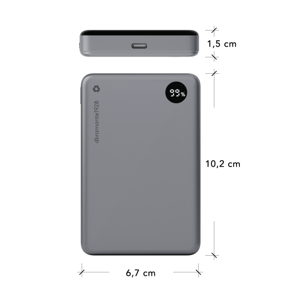 dbramante1928 CP10SLBL7178 batteria portatile 10000 mAh Carica wireless Grigio (re-charge Power Bank 10K) - E_0009_B50692498