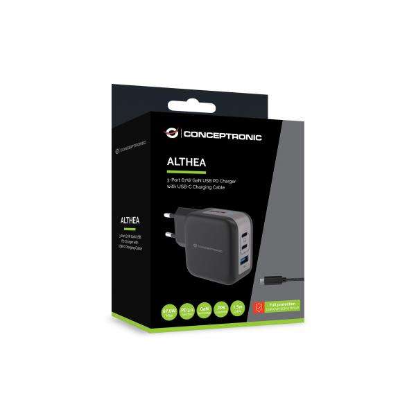 Conceptronic ALTHEA17B Caricabatterie per dispositivi mobili Universale Nero AC Ricarica rapida Interno - E_0015_ 18068384000