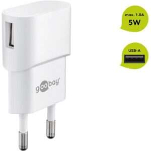 Goobay 44948 Caricabatterie per dispositivi mobili Universale Nero AC Interno (Goobay USB Charger. 1x USB Port. White) - E_0009_B43676515